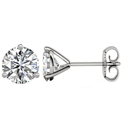18 KARAT WHITE GOLD 3-PRONG ROUND. Choose From 0.25 CTW To 10.00 CTW