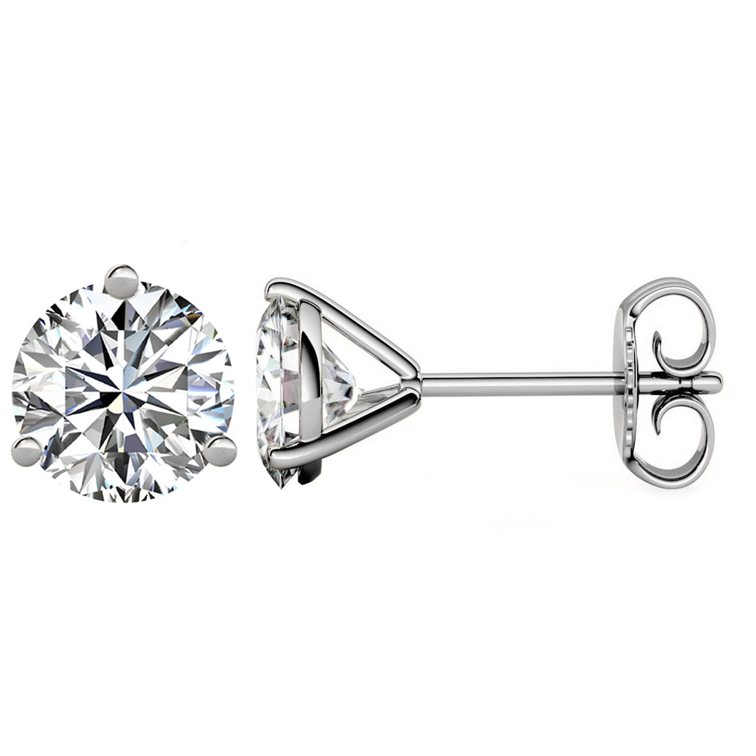 18 KARAT WHITE GOLD 3-PRONG ROUND. Choose From 0.25 CTW To 10.00 CTW
