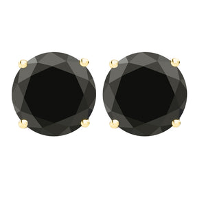 14 KARAT YELLOW GOLD BLACK 4-PRONG ROUND. Choose From 0.25 CTW To 10.00 CTW