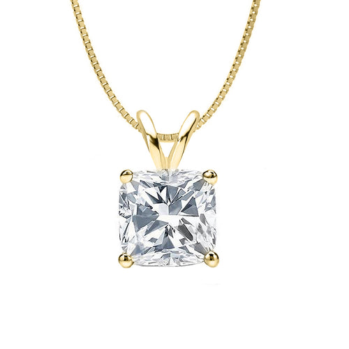 18 KARAT YELLOW GOLD CUSHION PENDANT WITH BOX CHAIN. BUILD YOUR OWN PENDANT.