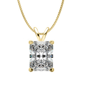 18 KARAT YELLOW GOLD RADIANT PENDANT WITH BOX CHAIN. BUILD YOUR OWN PENDANT.