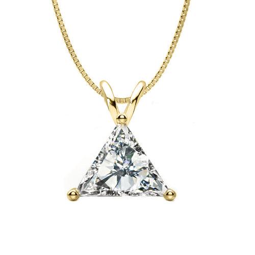 18 KARAT YELLOW GOLD TRIANGLE PENDANT WITH BOX CHAIN. BUILD YOUR OWN PENDANT.