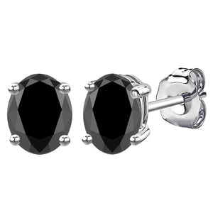 14 KARAT WHITE GOLD BLACK OVAL. Choose From 0.25 CTW To 10.00 CTW