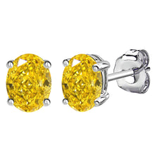 14 KARAT WHITE GOLD CANARY OVAL. Choose From 0.25 CTW To 10.00 CTW