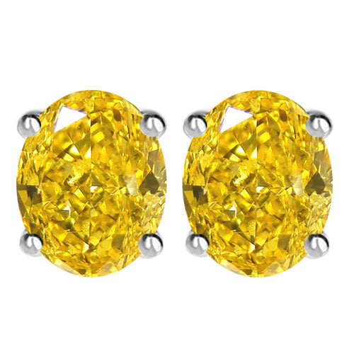 14 KARAT WHITE GOLD CANARY OVAL. Choose From 0.25 CTW To 10.00 CTW