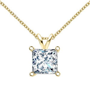 18 KARAT YELLOW GOLD PRINCESS PENDANT WITH ROLO CHAIN. BUILD YOUR OWN PENDANT.