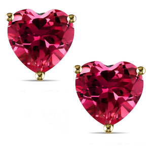 14 KARAT YELLOW GOLD RUBY HEART. Choose From 0.25 CTW To 10.00 CTW