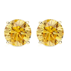 14 KARAT YELLOW GOLD CANARY 4-PRONG ROUND. Choose From 0.25 CTW To 10.00 CTW